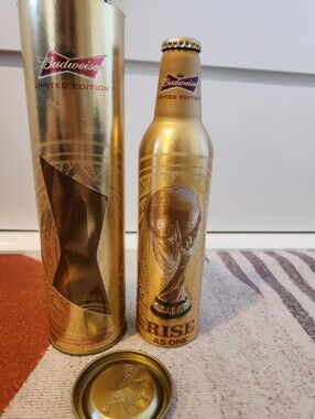 Budweiser 2014 FIFA World Cup Limited Edition Gold Sealed Bottle With Tin